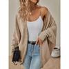 Women New Arrival Solid Medium Length Knit Cardigan, Autumn Winter Casual Open Front Knitted Sweater
