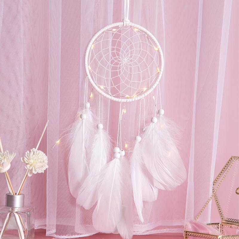 Home Decoration Girl Heart Room Pendant Simple Dream Catcher Small Night Light Handmade Lovely Birthday Gift Wedding Decoration