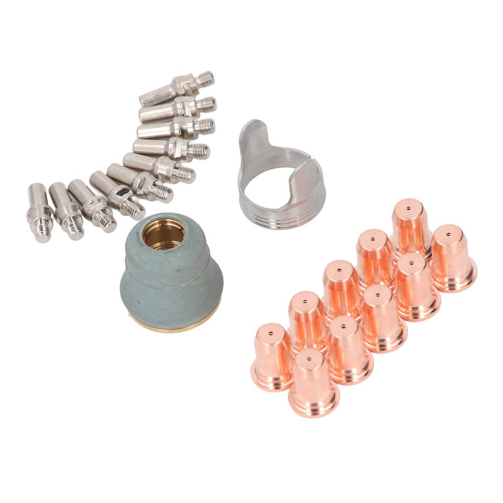 22 Pcs Set Plasma Cutter Electrode Tip Kit Brass Electrodes Tips Shield Cap and Standoff Guide for PT60