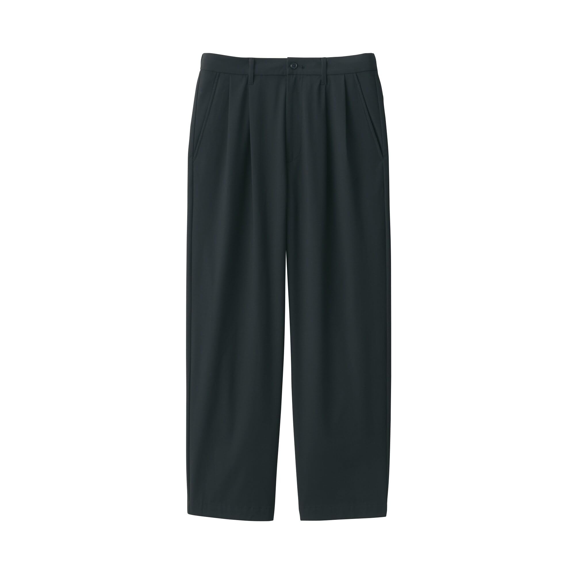 

MUJI Men s Easy Tuck Wide Pants Men s AE100A5S Black Men s XL