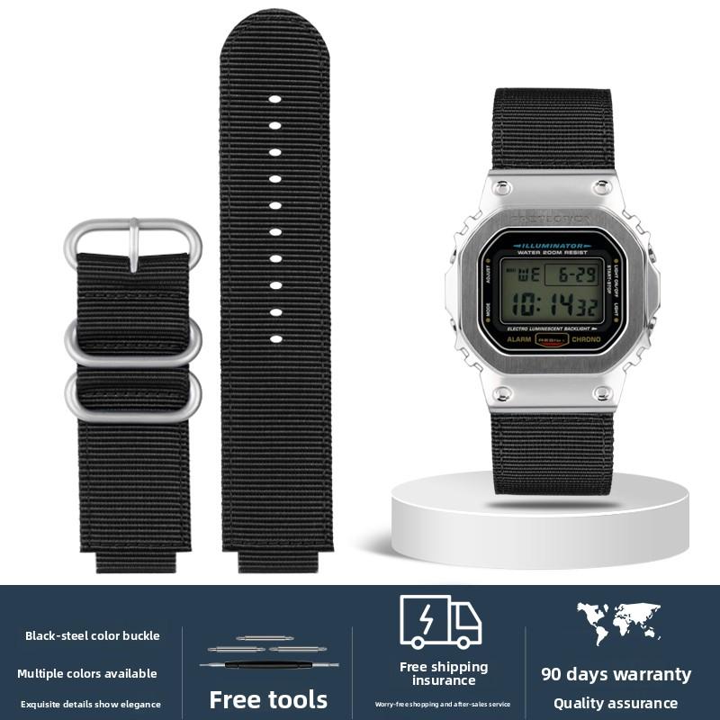 Nylon Watch Strap For Casio G-Shock DW-5600 GW-B5600 GM-5600 GM110 GA110 GM2100 GA900 AE1200 Sport Waterproof Canvas Watchband