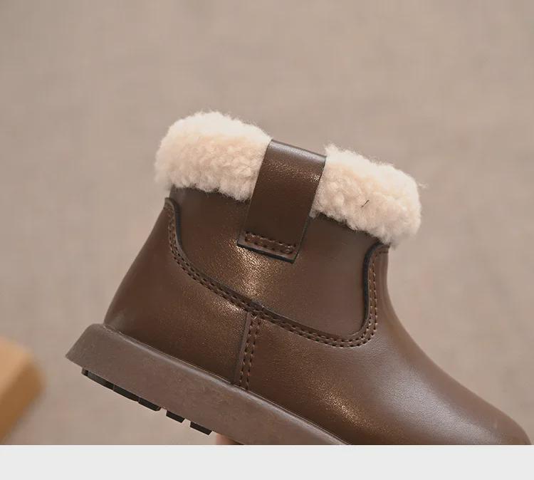 Zimní chlupaté bavlněné boty 2024 s velvetovou podrážkou pro dívky - Krátké, měkké a pohodlné pro děti
