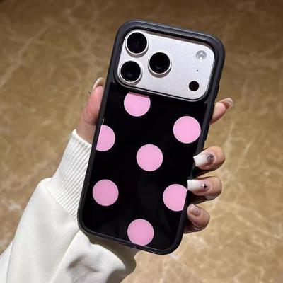 INS Stil Retro Minimalistisch Polka Dots Harz Handyhülle Für iPhone 17Air 16 Pro 15 14 13 12Pro Max 11Plus Anti-Fall Schutzhülle