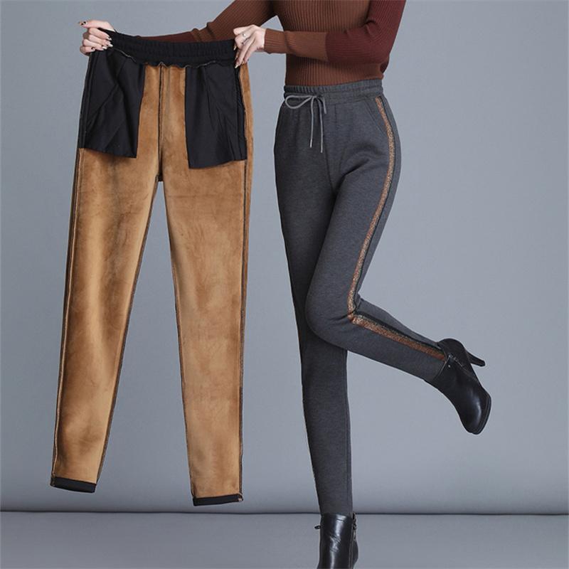 Winter Women Hight Waist Solid Color Slim Comfortable Casual Stretchy Thicken Thermal Legging Women Leggings Velvet Warm Pants