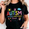 Autism Awareness Brushstroke T-and Kids Tshirt, Colorful Autism Support Tee for Autism Month
