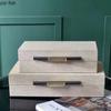 Leather Decoration Box Off White Jewelry Box Rectangle Storage Box Dressing Table Desktop Decoration Exquisite Home Decoration