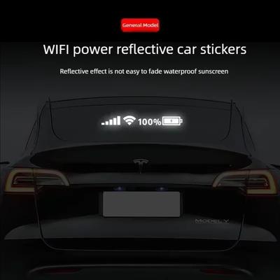 Señal WIFI, señal de batería de teléfono móvil, pegatina hueca para ventana trasera de coche, pegatina transparente para parabrisas delantero, pegatina reflectante