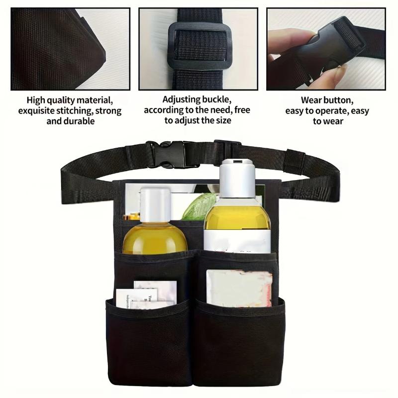 1Pcs Multi-Pocket Portable Pouch Professional Massage Therapist Bag With Adjustable Waist Belt Oil Bottle Pockets Card Slots