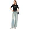 PINKO High-Waisted Distressed Gradient Wash Wide-Leg Floor-Length Straight-Leg Cargo Pocket Slimming Jeans Women jeans Pink PAF261358081