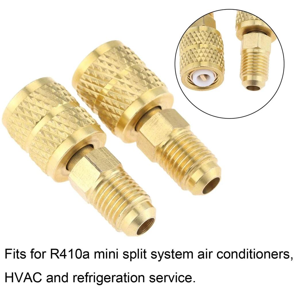 100% Brass Corrosion Resistant R410A Adapter 5/16" SAE Male To 1/4" SAE Male Flare for Air Conditioner HVAC