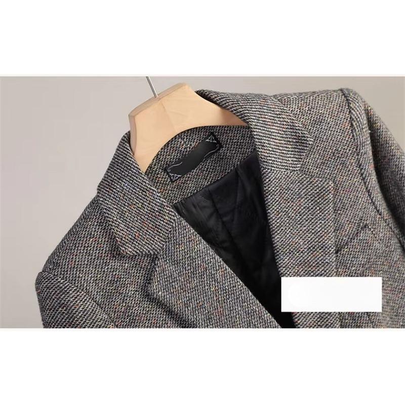Jachetă Costum Lână cu Mânecă Lungă Femei Palton Toamnă Iarnă Blazer Lână Birou Femei Blazer Formal Îmbrăcăminte Exterioară Groasă