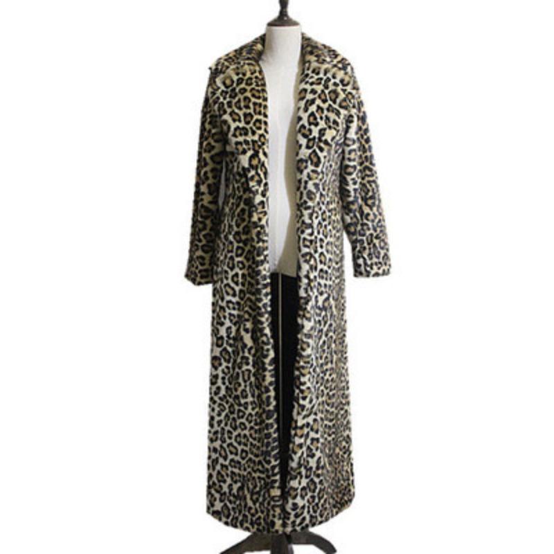 Vinter Superlång Fuskpälsjacka Dam Förlängd till Ankel Tunn Jacka