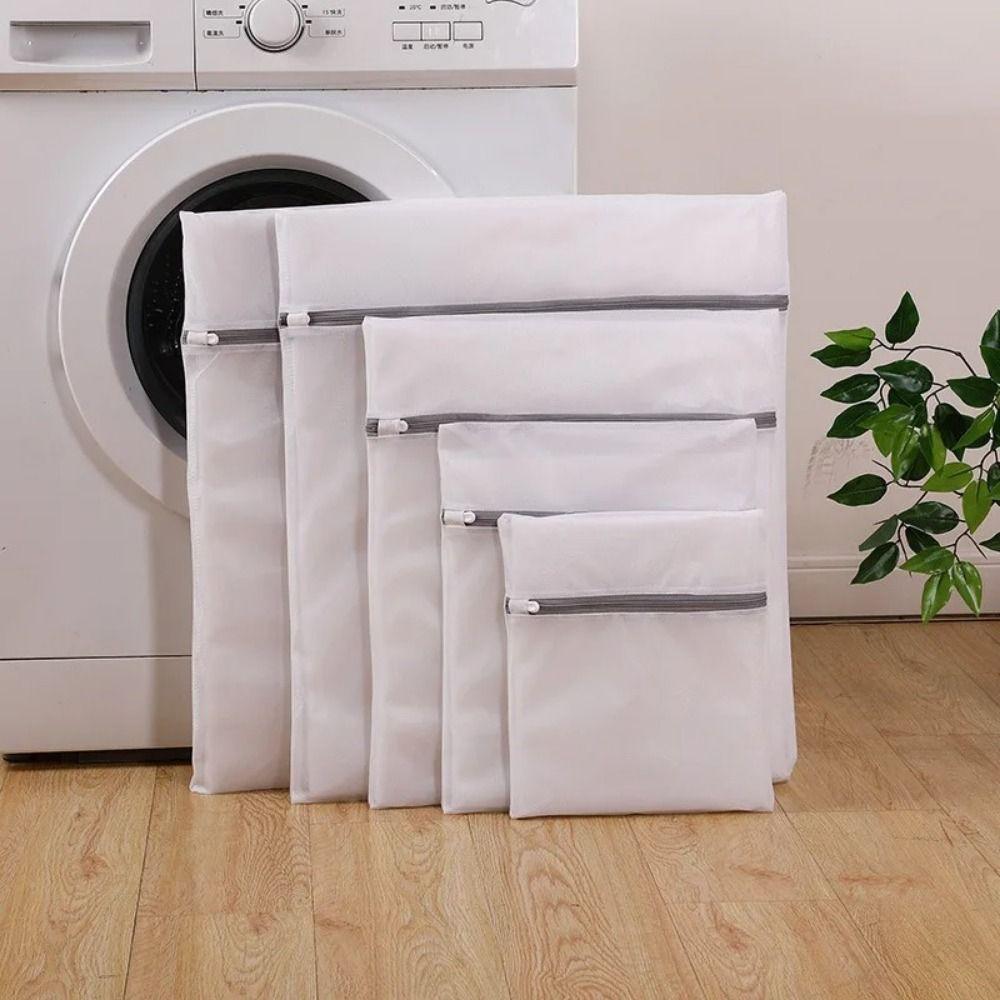 3/4Pcs Zippered Closure Delicates Laundry Wash Bag Clothing Organizer  Underwear Storage