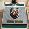 Custom Name North Sydney Bears Flannel Blanket, High quality Comfortable for All Seasons, Home Decor, Warmth and Comfort