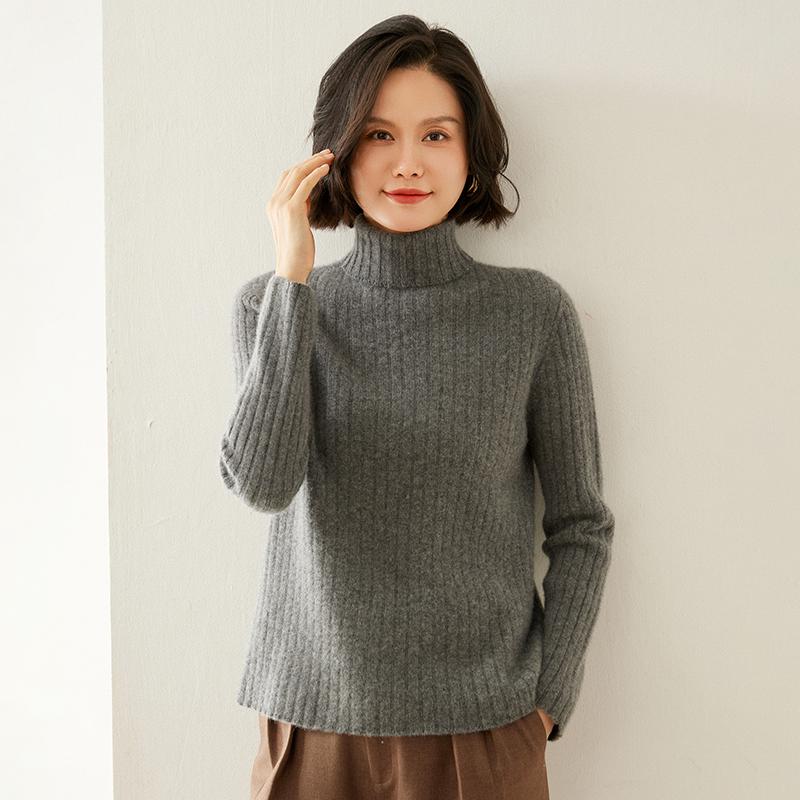Women's Cashmere Sweater Qinghe Cashmere 100% Cashmere Autumn and Winter Cashmere Thickened Pullover Soft and Warm