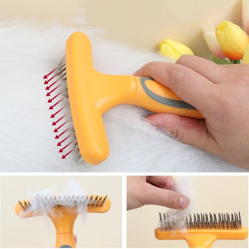 Dog Brush Stainless Steel Dog Comb Double Teeth Combs for Dogs Hair Knot Clean Pet Grooming Brush Dogs Hair Remover Pet Supplies