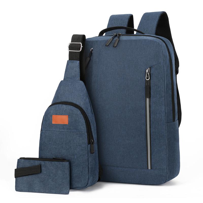 Men's light commute simple backpack new leisure travel laptop bag layered storage student bag