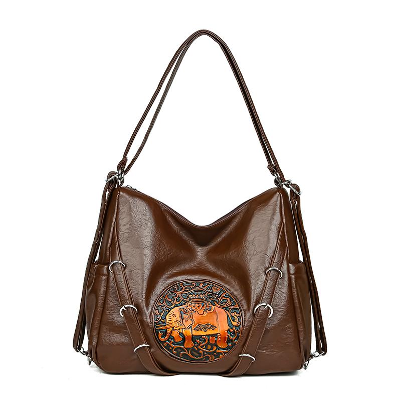 Handbag Women's Retro Underarm Bag Backpack Multi-Functional Shoulder Bag Three-Purpose Bag