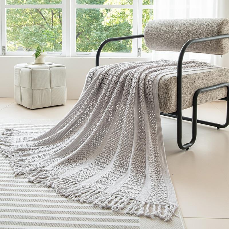Acrylic Knitted Shawl Blanket Geometric Cable Knit Throw Blanket For Office Couch Sofa Blanket Autumn Winter Cozy Nap Blanket