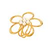 Chic Stainless Steel Hollow Flower Ring with Faux Pearl - Elegant Women's Floral Jewelry