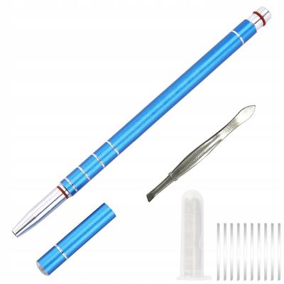 Razor Hairdressing Pencil for Contouring Hair and Beard In Blue