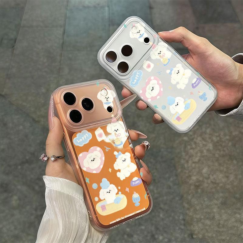 

Transparent Cartoon Phone Case with Integrated Buttons for Apple 17 Pro Max/16 Pro/13 with Frosted Edges Apple 11