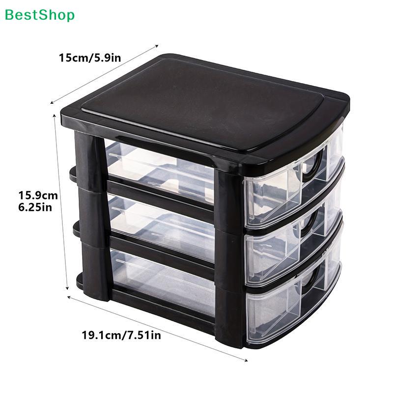 3-Tier Plastic Drawer Storage Organizer,Clear Desktop Drawer Cabinet for Office,Stationery & Small Items