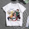 Fashion Cartoon Demon Slayer Anime Kimetsu No Yaiba Print Kids T-Shirt Summer Tees Loose Short Sleeve Women Tops Female Clothes