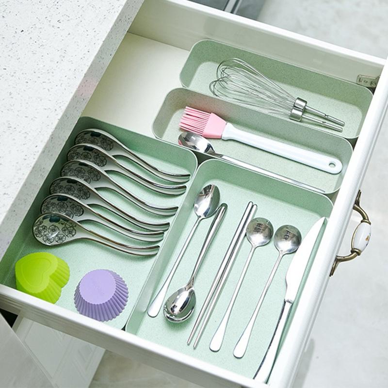 1PC Plastic Kitchen Drawer Storage Tray Organizer  Storage Divider Kitchen Tools Grocery Storage