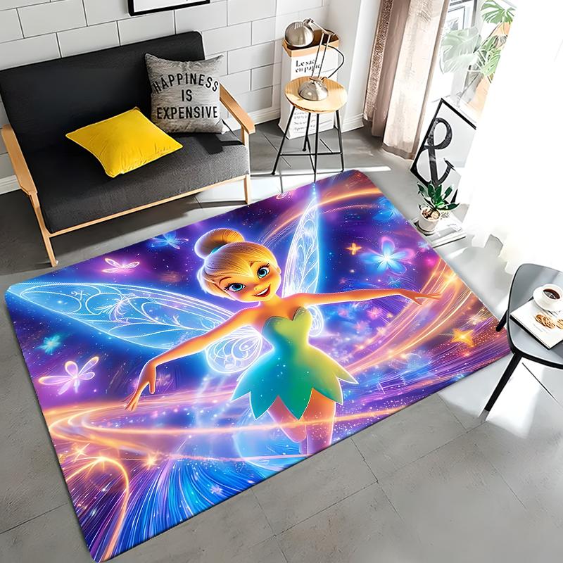 1PC Tinker Bell Theme Rug for Bedroom Fluffy Square Floor Carpets Living Room Home Decor Rugs Soft Velvet Mat Area Rug Potdemiel