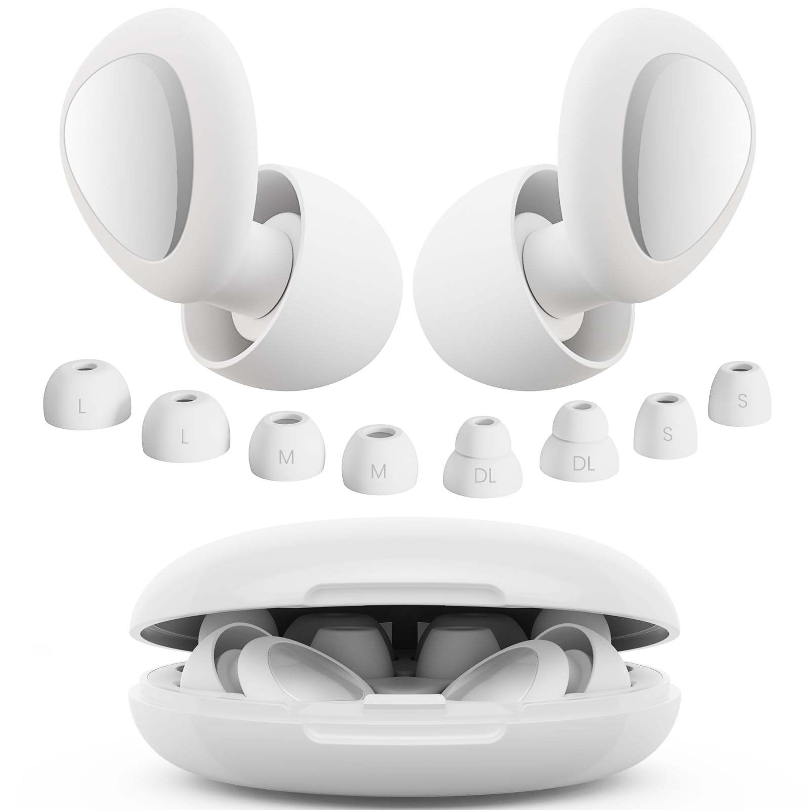 

EURPMASK Беруши для сна 45 дБ шумоподавление силиконовые с 8 ушными вкладышами Отлично подходят для и снижения шума - Ультра-гибкие для сна, работы, белый