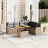 VidaXL Garden Lounge Set with Cushions 7 Pcs, Patio Sofas, Patio Furniture Set, Outdoor Furniture, Beige 3271332