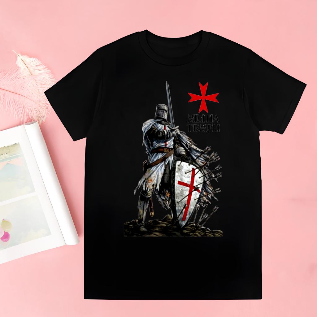 Medieval Knights Templar T Shirts print O-Neck Short Sleeve Regular Mens Heigh Quality Men Hip-Hop t Shirt