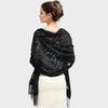 Sophisticated Velvet Shawl Scarf for Women Evening Dress Cover Up Shoulder Wrap Wedding Guest Fringed Scarf