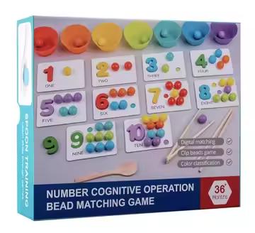 Popular Wooden Number Tracing Board Sets Toddler Montessori Math Beads Counting Toy Preschool Learning Educational Game for Kids