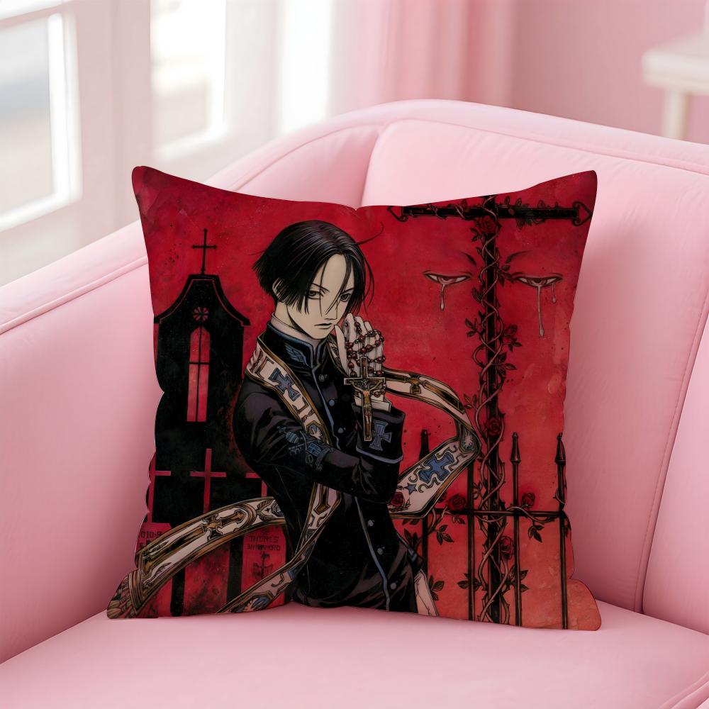 Hot Anime TTrinity BloodS Cushion Cover Pillowcase Short Plush Invisible zipper Room Sofa Cushion Cover