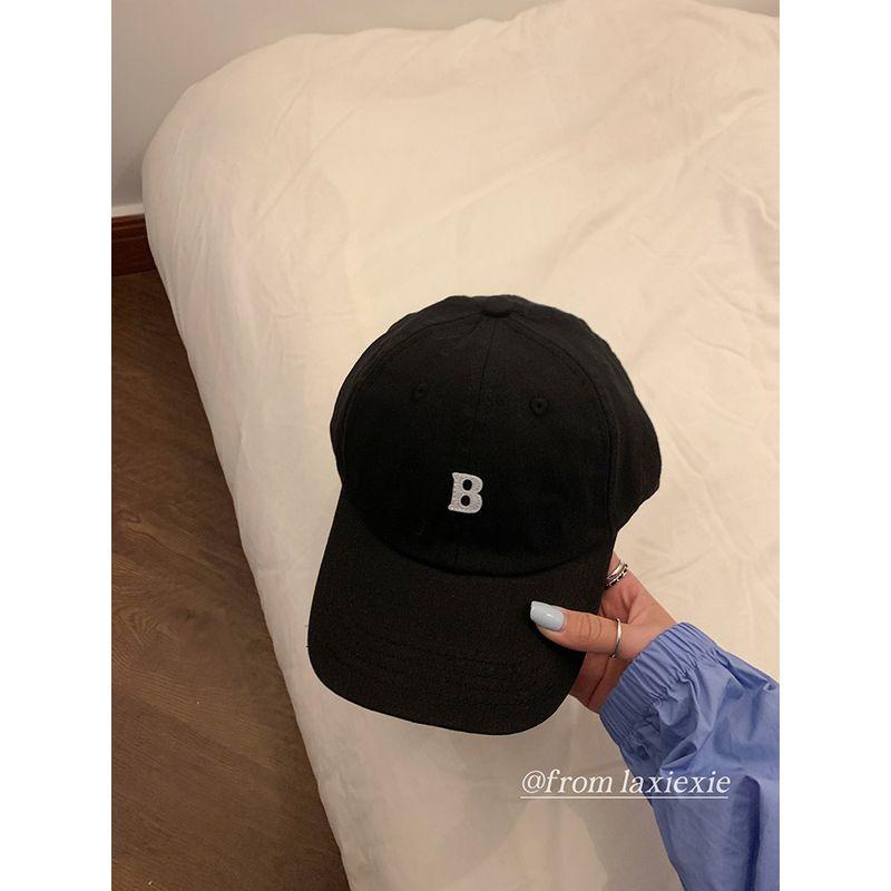 Hat Female Spring and Summer Ins Trendy Letter Baseball Cap K-style Face Small Adjustable Pure Color All-Matching Sun-Poof Peaked Cap