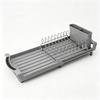 Égouttoir à vaisselle en acier inoxydable extensible égouttoir organisateur d'évier et de comptoir gris