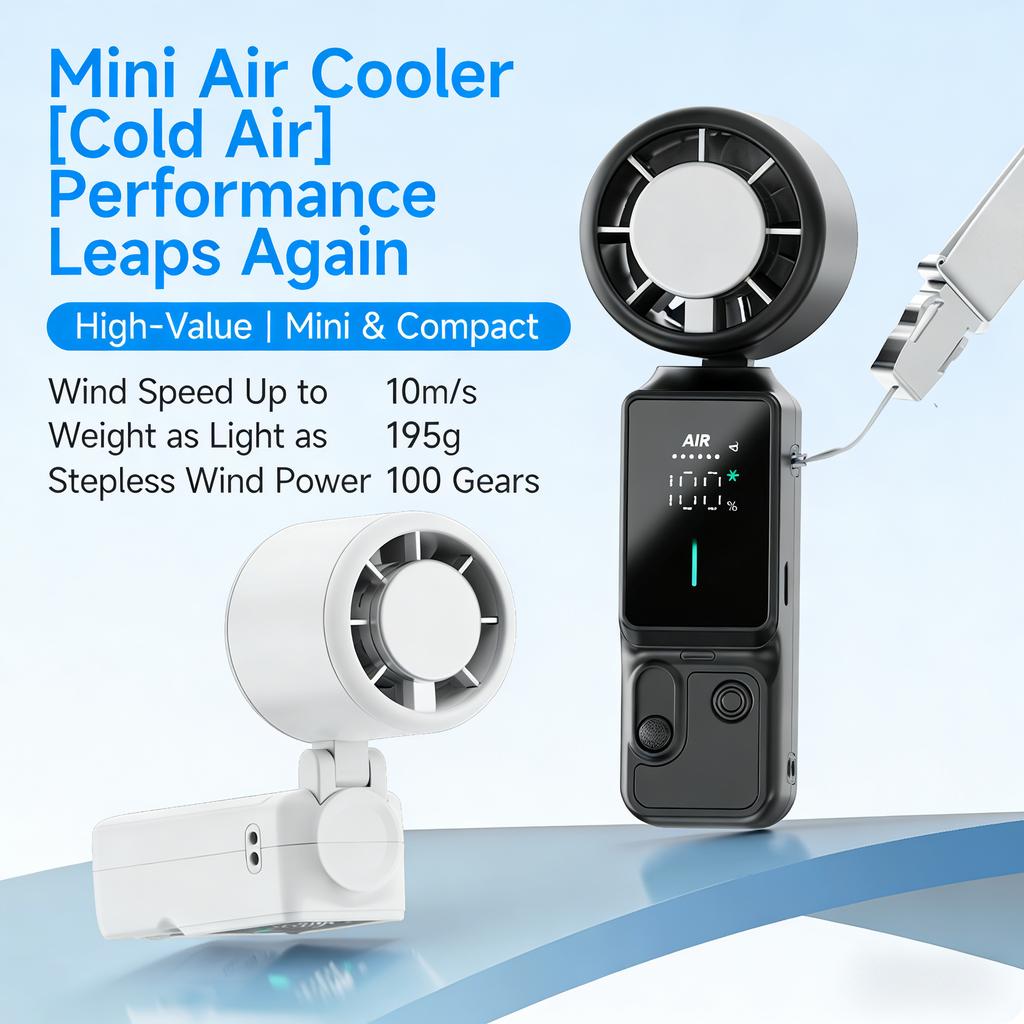 3-in-1 Portable Cooling Fan 16,000 RPM 100-Speed Touch Control & LED Display Turbo Cooling Fan