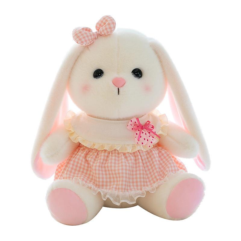 Adorable Plush Rabbit Doll With Cute Flower Dress Perfect For Girls Birthday Gifts