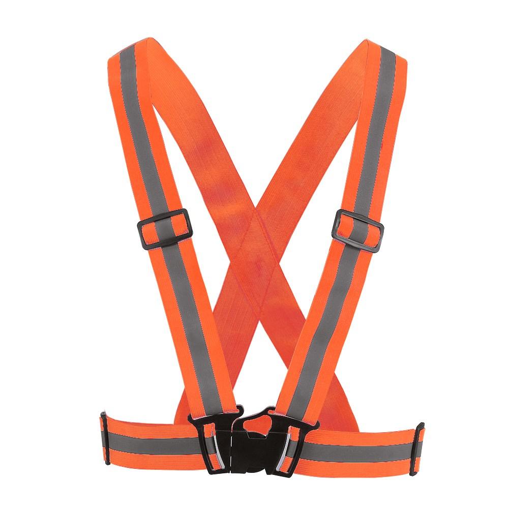 Wosawe Outdoor Sports Unisex Orange Reflective Vest Adjustable Elastic Safety Vest Strap For Running Cycling Jogging
