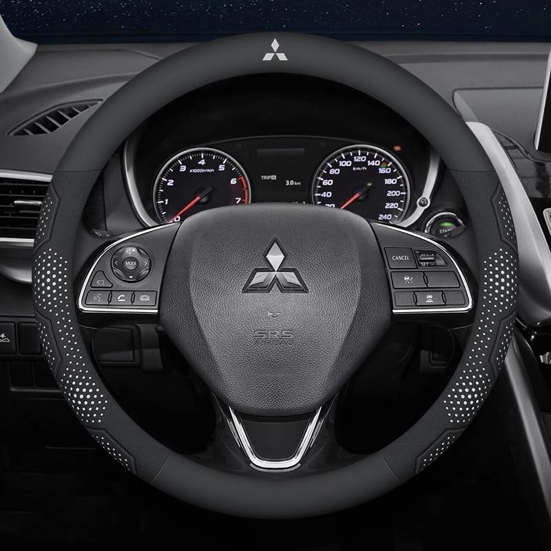 Car Suede Carbon Fiber Leather Steering Wheel Cover For Mitsubishi Outlander Pajero Asx Lancer EX Evolution L200 Triton RALLIART
