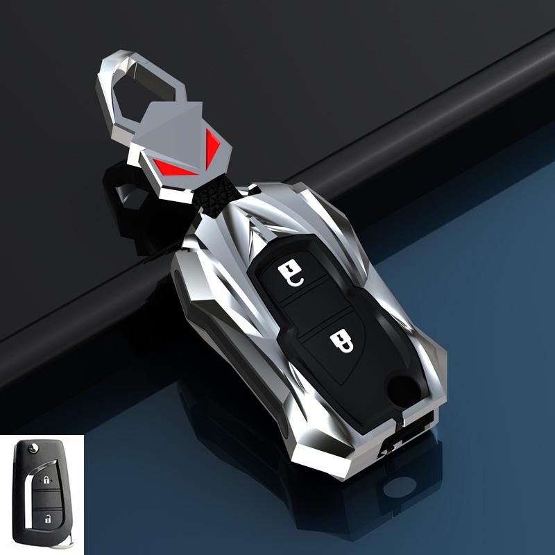 Zinc Alloy Car Key Case For Toyota Prius Camry Corolla C-HR CHR RAV4 Prado Izoa Levin Avalon 2018 -2024 Accessories