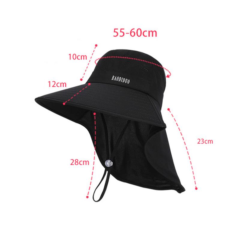 Large Eaves Shawl Sun Hat Women's Fisherman Hat Spring Summer Outdoor Sunhat with Horsetail Hole
