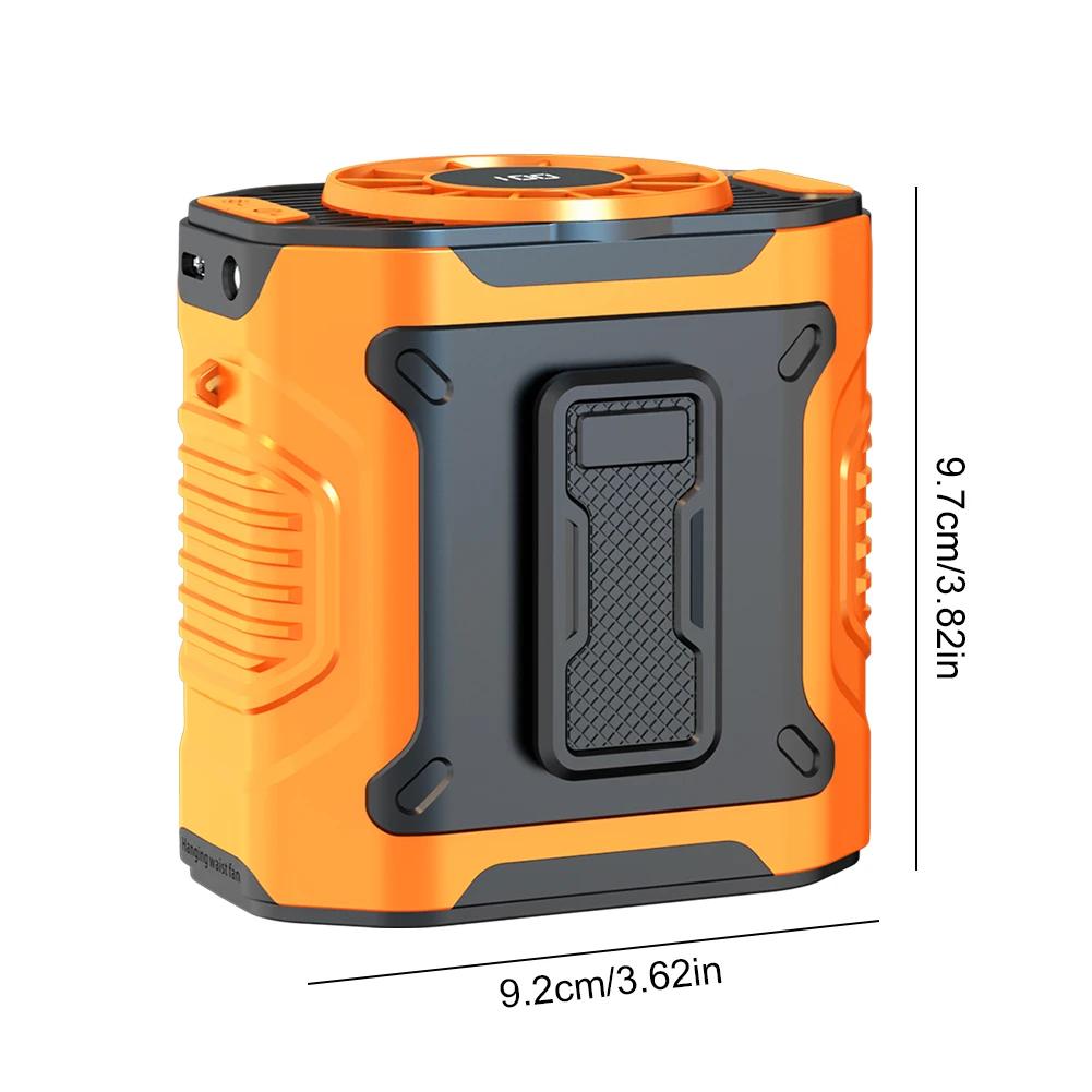 Portable Waist Fan USB Rechargeable Clip on Wearable Belt Shirt Body Fan 3600mAh Hands-Free Cooling Neck Fan for Outdoor Travel