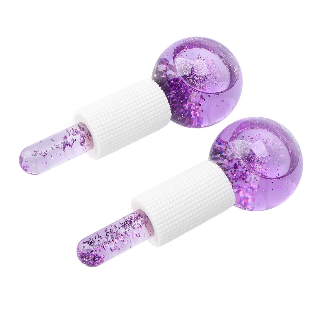 2pcs Cold Ice Globes Skin Massagers Globes Facial Ice Beauty Ball Glass Face Roller Balls Reduce