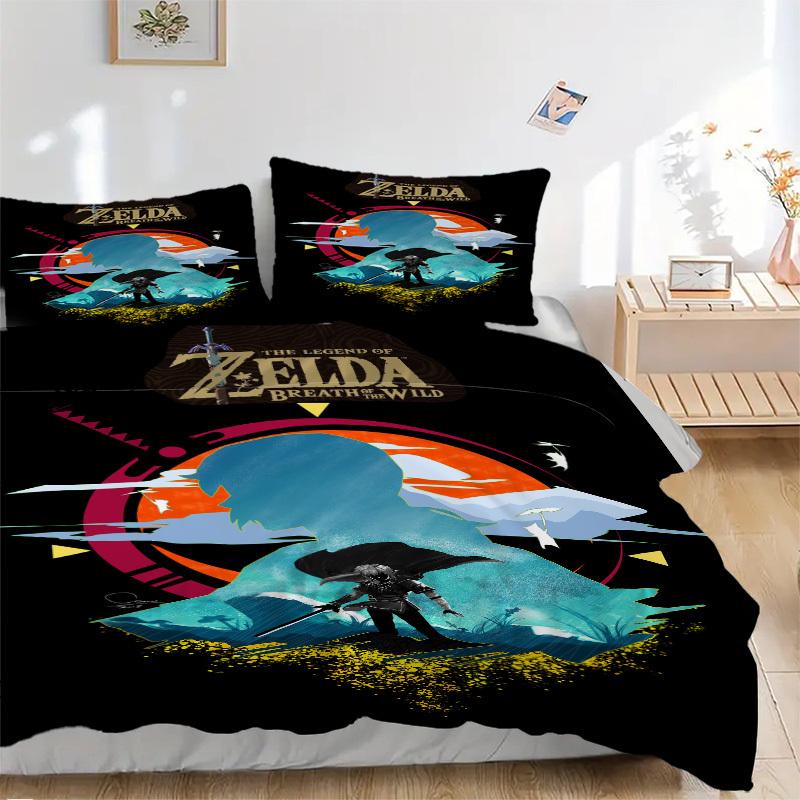 

The Legend of Zelda Breath Wild Bedding Set Comforter Cover Gift for Bedroom,Includes 1 Cover and 2 Pillowcases, No InsertB480 135x200cm