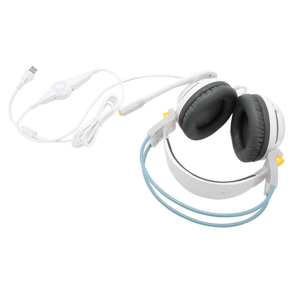 Căști de gaming cu sunet surround virtual 7.1, iluminare LED, comenzi în linie, căști de gaming USB cu microfon