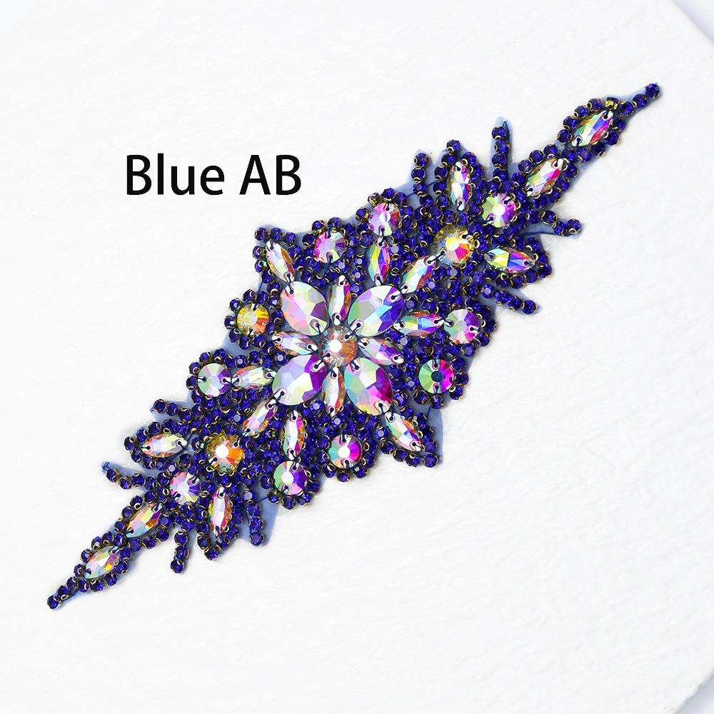 Elegant Hot-Melt Adhesive Rhinestone Applique Multi-color 23*9CM DIY Embroidery Patch 3D Fashion Clothes Accessory Shoe