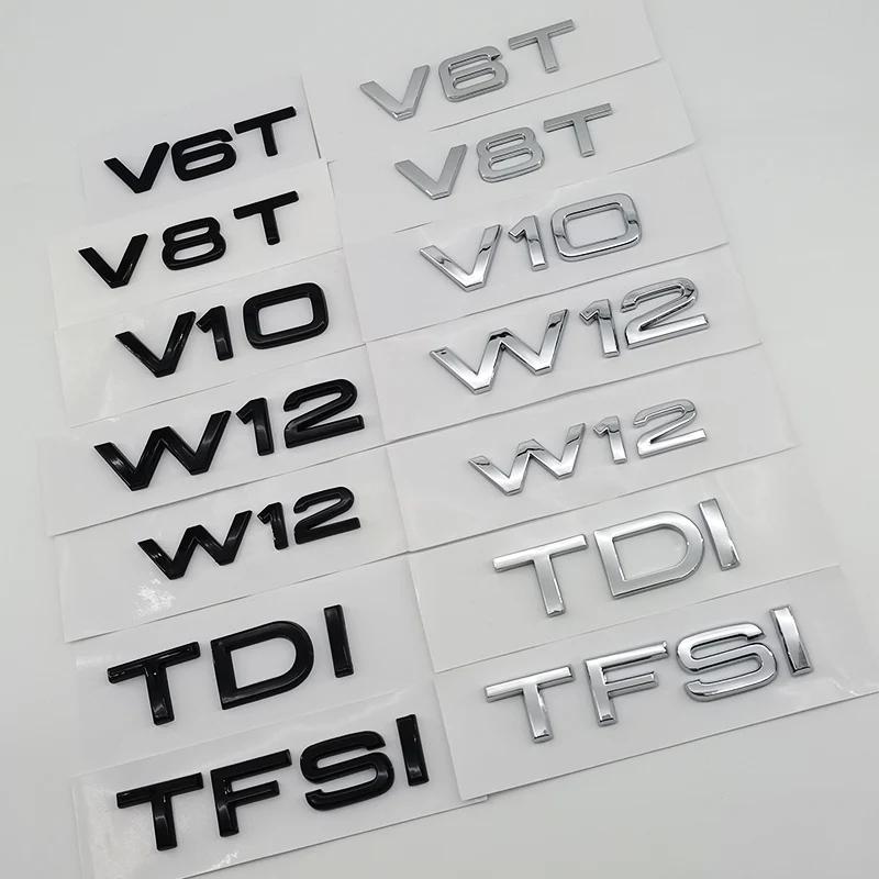 2026 3D ABS Car Sticker TDI TFSI V6T V8T V10 W12 Logo Emblem Trunk Badge Decal For Audi A3 A4 A5 A6 A8 Q3 Q4 Q5 Q6 Q7 Q8 Accessories